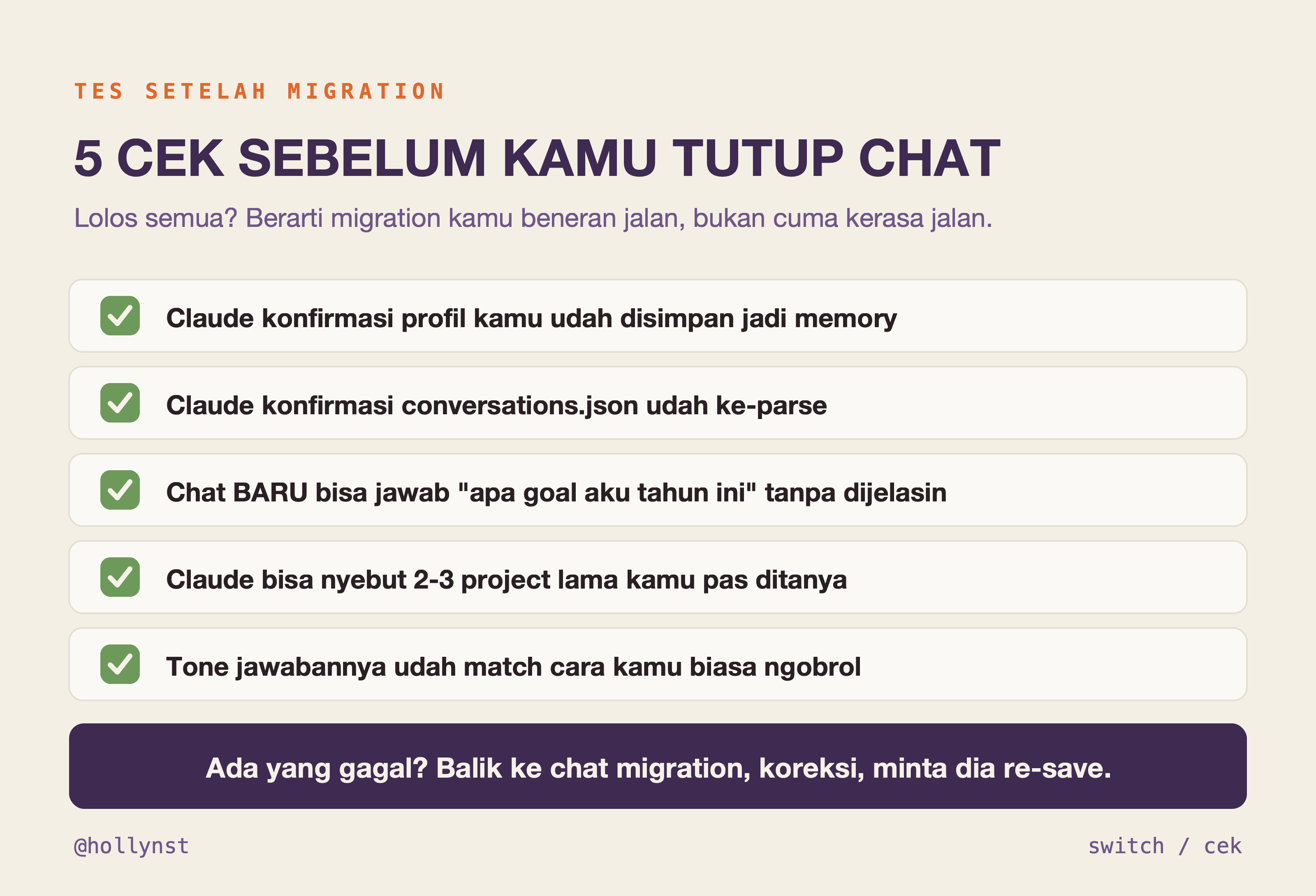 5 cek setelah migration