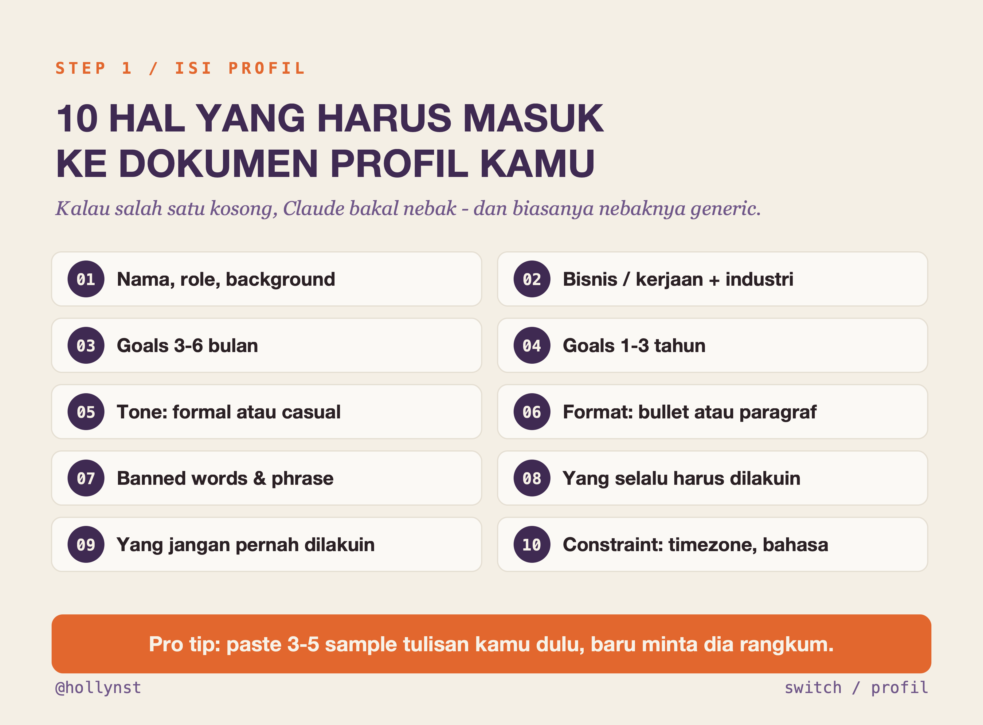 10 hal yang harus masuk ke dokumen profil kamu