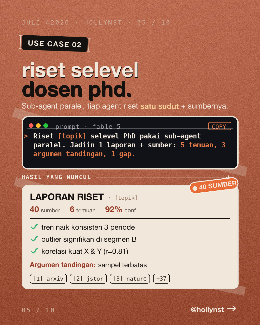 Use case 2 — riset mendalam selevel PhD